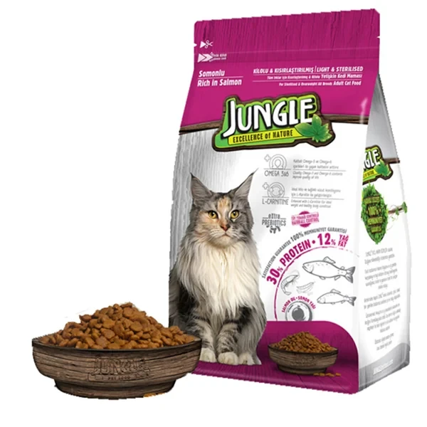 Jungle Somonlu Yetişkin Kısırlaştırılmış Kedi Maması 1.5KG