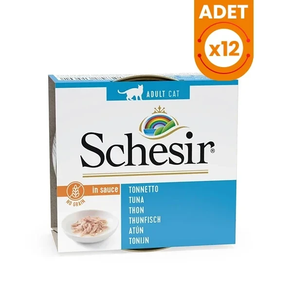 Schesir Broth Naturel Sauce Çipura ve Ton Balıklı Yetişkin Konserve Kedi Maması