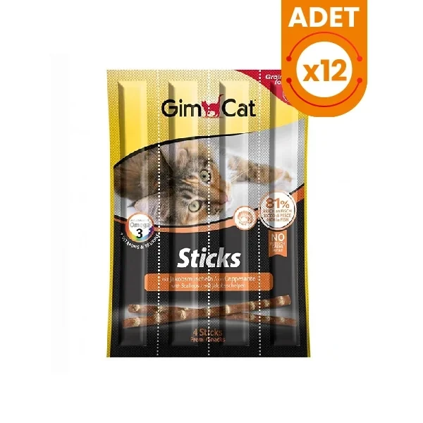 Gimcat Tahılsız Deniz Tarağı Kedi Ödül Çubukları